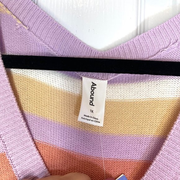 Abound Stripped Knit Sweater Vest 1X - NEW - Picture 5 of 8